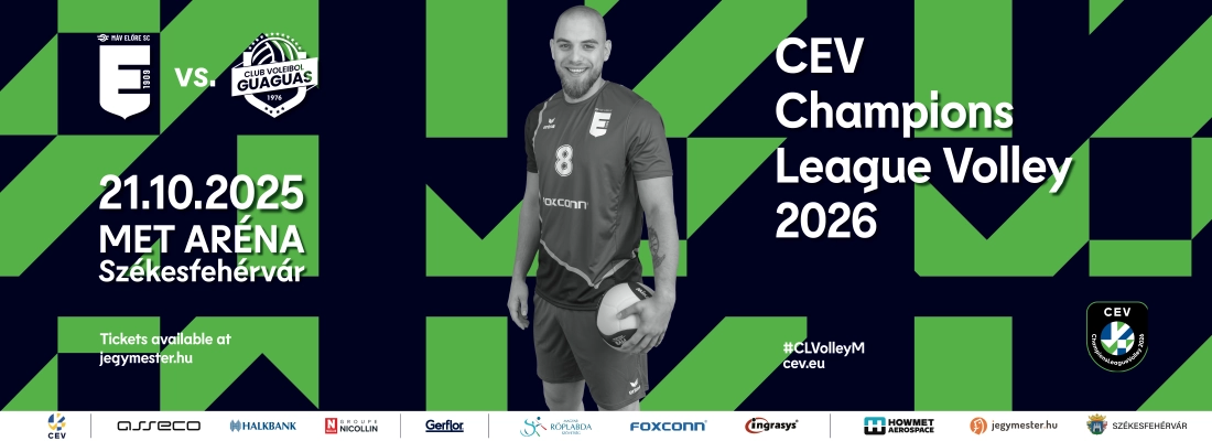 MÁV Előre Foxconn (HUN) - Guaguas Las Palmas (ESP) férfi röplabda Bajnokok Ligája mérkőzés