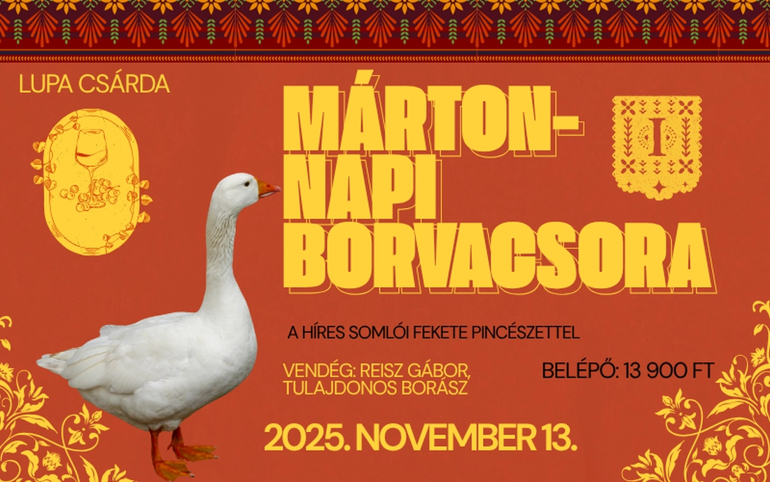 Link: Márton napi borvacsora a híres somlói Fekete Pincészettel