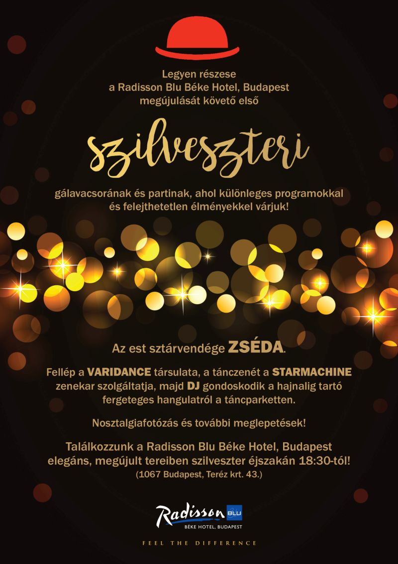 Felejthetetlen szilveszter a  Radisson Blu Béke Hotelben